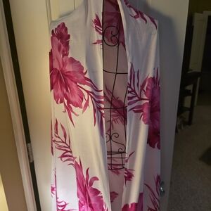 Floral Pink and White Scarf